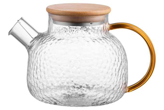 Ardesto Teapot Dew, 1000ml, borosilicate glass, bamboo, transparent