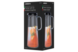 Ardesto Pitcher with lid Graphite, 1350ml, plastic, stainless steel, gray