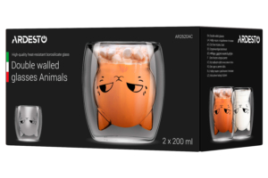 Набор чашек ARDESTO Animals с двойными стенками, 200 мл, 2 шт AR2620AC