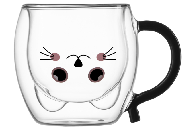 Cup set ARDESTO Animals with double walls, 250 ml, 2 pcs AR2625ACH