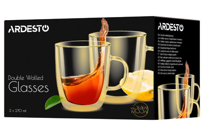 Набор чашек ARDESTO Golden Moon, 270 мл, 2 шт AR2627GG