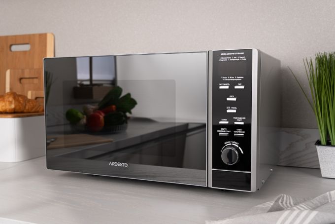 Microwave oven ARDESTO, 23L, electronic control, 900W, grill, display, button opening, black