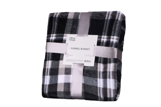 ARDESTO Плед Flannel, 160х200см, клітинка сіра, 100% поліестер