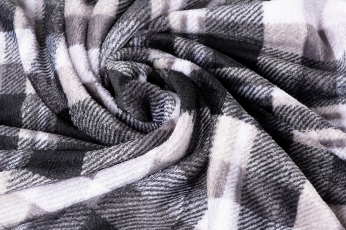 ARDESTO Плед Flannel, 160х200см, клітинка сіра, 100% поліестер