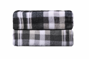 ARDESTO Плед Flannel, 160х200см, клітинка сіра, 100% поліестер