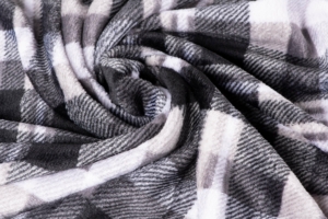 Плед Ardesto Flannel, 200х220см, 100% полиэстер, клетка, серый