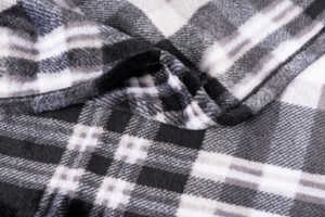 Плед Ardesto Flannel, 200х220см, 100% полиэстер, клетка, серый