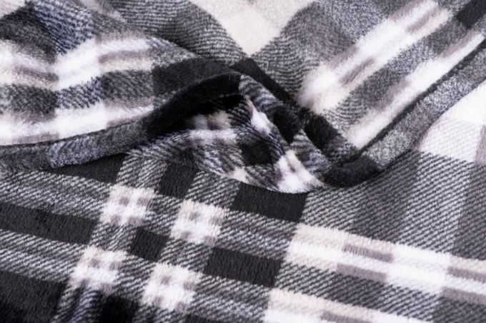 Плед Ardesto Flannel, 200х220см, 100% полиэстер, клетка, серый