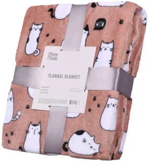 Плед Ardesto Flannel, 160х200см, 100% полиэстер, котики