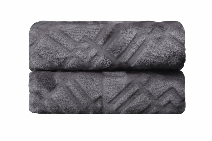 Плед Ardesto Embossed, 200х220см, 100% полиэстер, серый