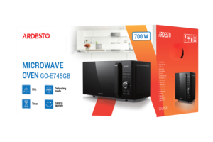 Microwave oven ARDESTO, 20L, electronic control, 700W, display, handle opening, quick start, black