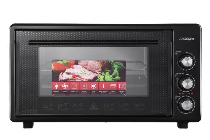 Electric oven ARDESTO, 45L, 1600W, mech., convection, double glass, black