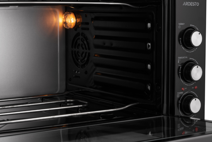 Electric oven ARDESTO, 45L, 1600W, mech., convection, double glass, black