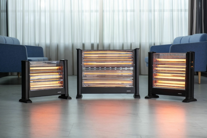 Обогреватель инфракрасный ARDESTO кварцевый, 15м2, 1650Вт, мех. упр-ние, напольный, чёрный