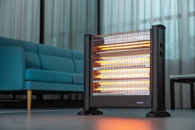 Infrared heater ARDESTO quartz, 22m2, 2200w, mechanical control, floorstanding, black