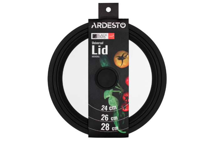 Ardesto Lid Ardesto Black Mars, Smart, 24х26х28cm, heat-resistant glass, silicone
