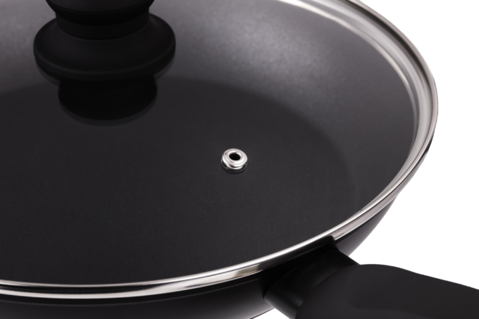 Ardesto Fry pan with lid Gemini Gourmet Aosta, 24cm, aluminium, black