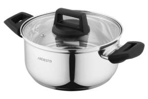 Кастрюля со стеклянной крышкой Ardesto Gemini Piemonte, 2.9л, нержавеющая сталь, бакелит