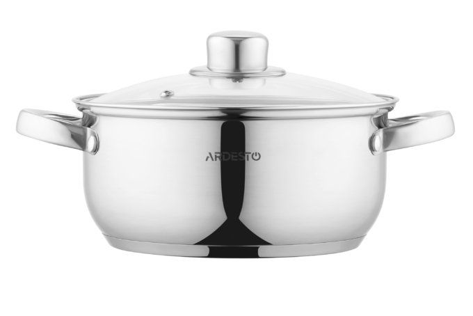 Каструля зі скляною кришкою Ardesto Gemini Gourmet Aosta, 2.7л, нержавіюча сталь