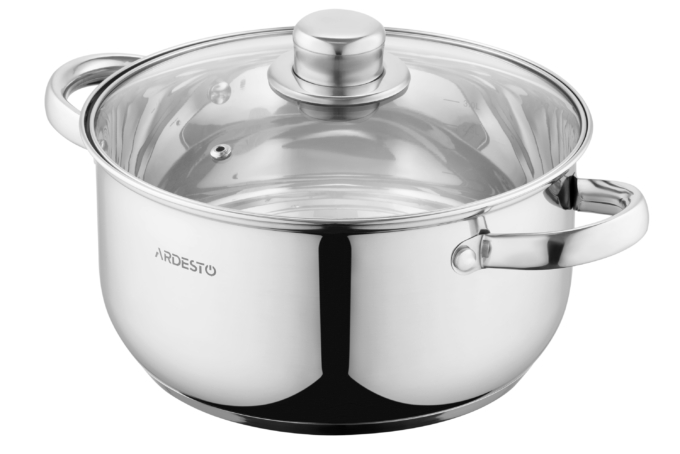 Ardesto Casserole with glass lid Gemini Gourmet Aosta, 3.8l, stainless steel