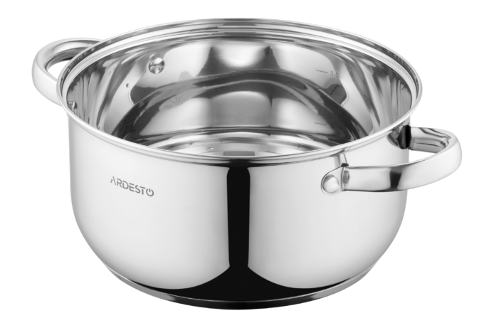 Ardesto Casserole with glass lid Gemini Gourmet Aosta, 3.8l, stainless steel