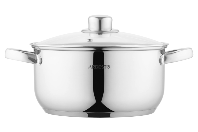 Ardesto Casserole with glass lid Gemini Gourmet Aosta, 3.8l, stainless steel