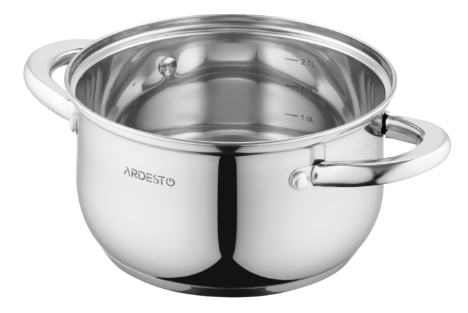 Кастрюля со стеклянной крышкой Ardesto Gemini Gourmet Spoleto, 2.3л, нержавеющая сталь