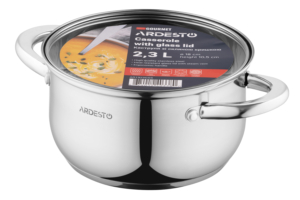 Кастрюля со стеклянной крышкой Ardesto Gemini Gourmet Spoleto, 2.3л, нержавеющая сталь