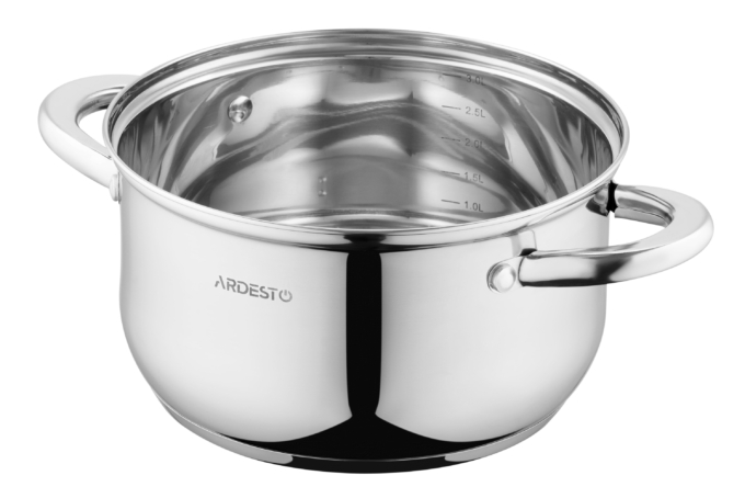 ARDESTO Каструля Gemini Gourmet, скляна кришка, 3.2 л, нержавіюча сталь