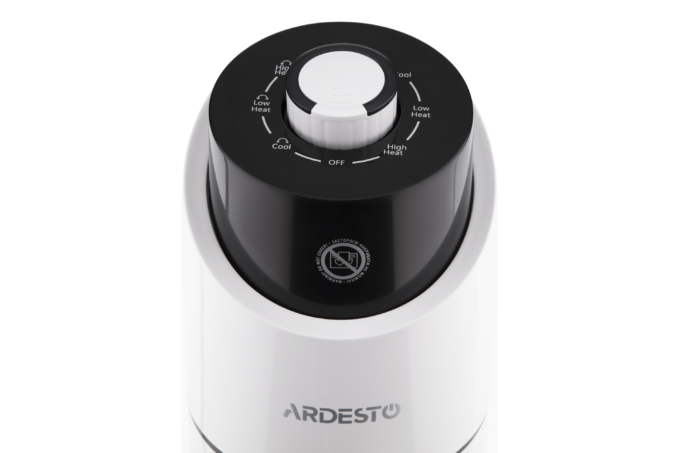 Тепловентилятор ARDESTO колонного типа, 20м2, 2000Вт, мех. упр-ние, закр. нагр. эл-т, высота 87 см, керам. нагрев. эл-т, белый