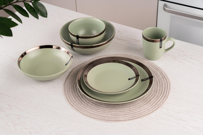 Тарелка суповая Ardesto Liguria Green bay, 20см, керамика, зеленый