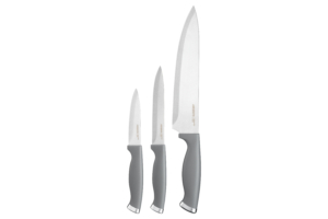 Набір ножів Ardesto Gemini Gourmet, 3 предмети, нержавіюча сталь, пластик, сірий