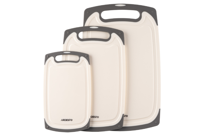 Ardesto Cutting board Gemini, 25х15х0.8cm, plastic, white