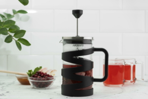 Ardesto French press Gemini, 600ml, borosilicate glass, plastic, stainless steel, transparent, black