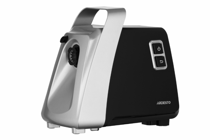 М’ясорубка Ardesto, 2100Вт, 2кг/хв, 3 решітки, насадка для ковбас, кеббе, томатів, 3 терки, бургер-прес, пластик, чорно-срібний
