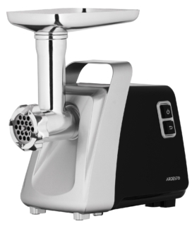 Ardesto meat grinder, 2100W, 2kg/min, 3 cutting plates, sausages nozzle, 3 veg.slicer, tomato juicer, burger press, plastik, black-silver