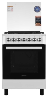 Плита ARDESTO комбі Elegance, 72л, 60×60см, чавун, підсвічування, форсунки LPG (підключення газового балона), знімні направляючі, білий