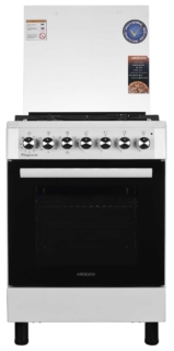 Cooker ARDESTO combined Elegance, 66L, 60x60cm, convection, cast-iron, lamp, LPG conversion set (gas cylinder connection), wire rack system, white
