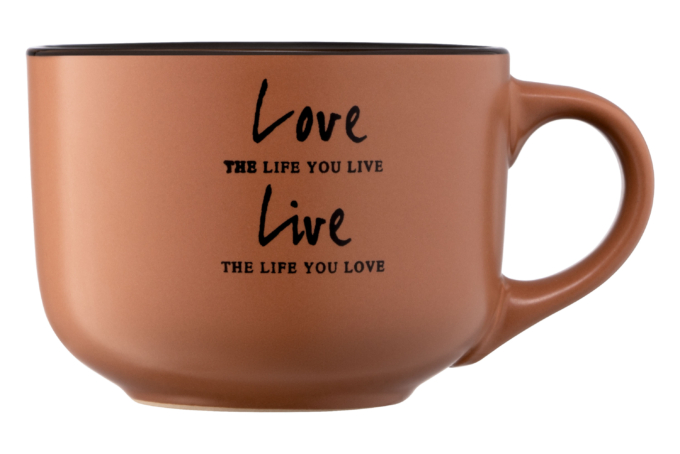 ARDESTO Чашка Way of life, 550 мл, коричнева, кераміка