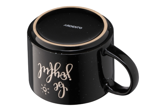 Чашка ARDESTO Be joyful, 330 мл, черная, AR3472BK