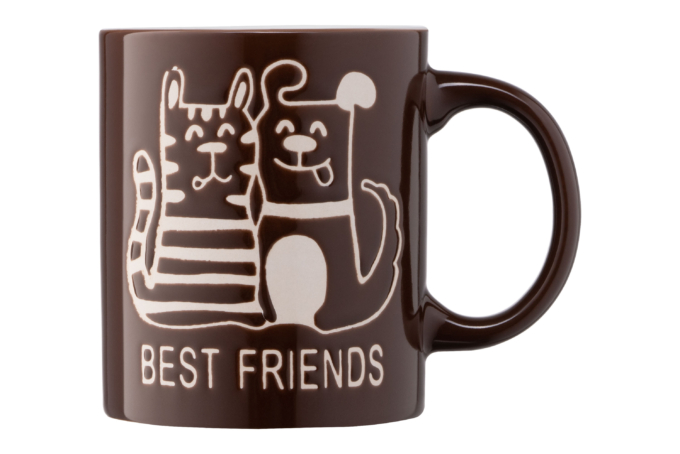 Чашка Ardesto Best friends, 330мл, кераміка, коричневий