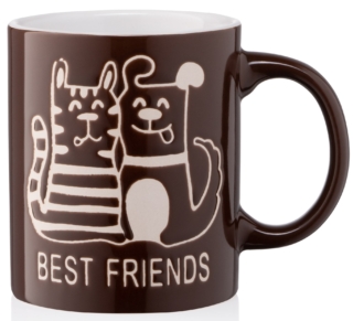 Чашка Ardesto Best friends, 330мл, кераміка, коричневий