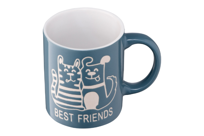 Чашка ARDESTO Best friends, 330 мл, синяя, AR3471BL