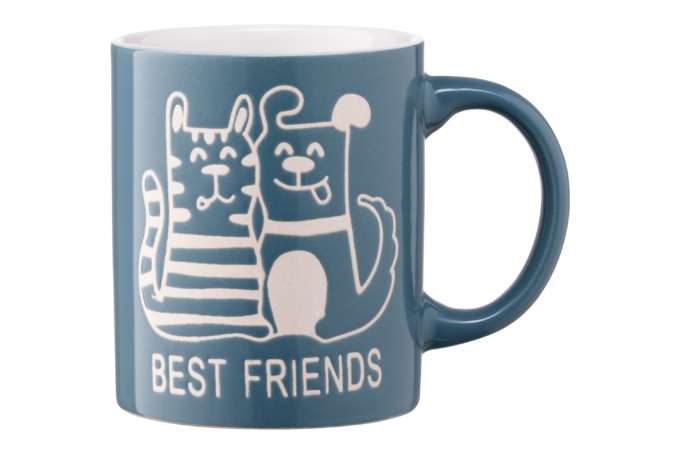 Чашка ARDESTO Best friends, 330 мл, синяя, AR3471BL
