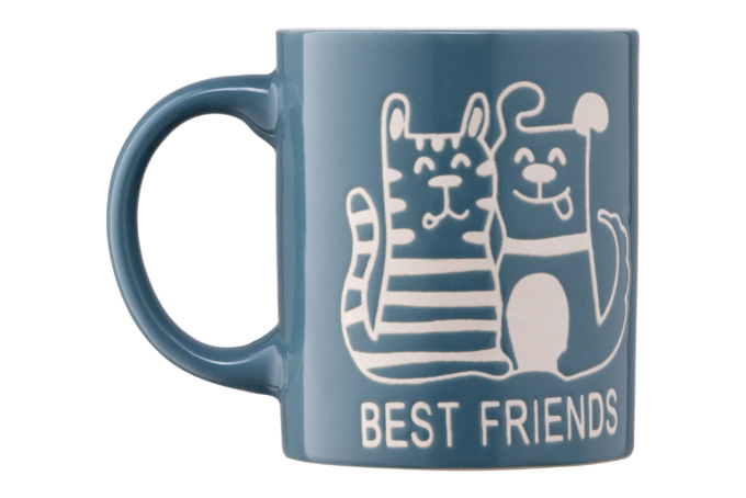 Чашка ARDESTO Best friends, 330 мл, синяя, AR3471BL