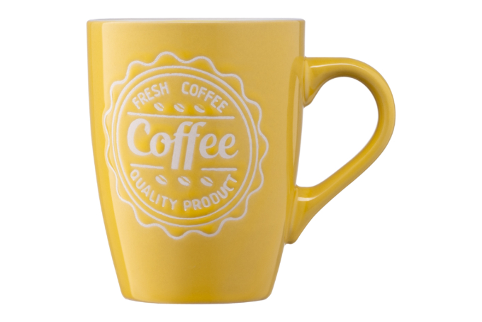 Ardesto Mug Coffee, 330ml, ceramics, yellow