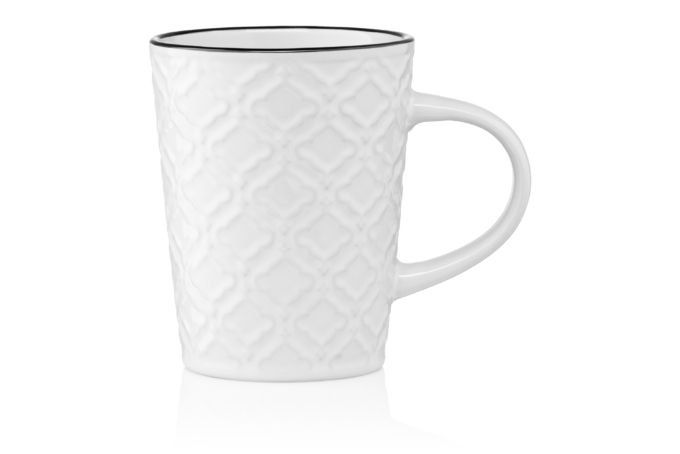 Mug ARDESTO Relief, 320 ml, white, AR3474W
