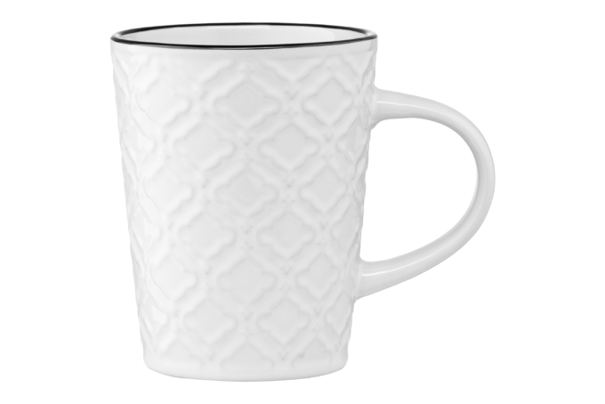 Mug ARDESTO Relief, 320 ml, white, AR3474W
