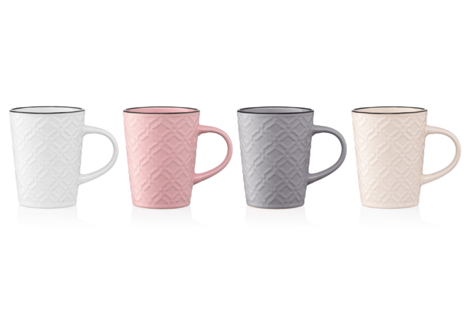 Mug ARDESTO Relief, 320 ml, gray, AR3474GR