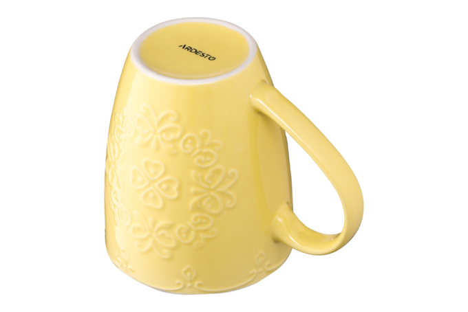 Mug ARDESTO Barocco, 330 ml, yellow, AR3458Y